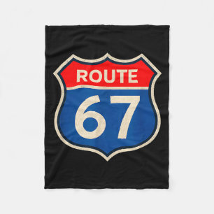 Retro Route 67 Meme Six Seven Aura Energy Number 6 Fleece Blanket