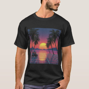 Retro Rover Watching Neon Sunset T-Shirt