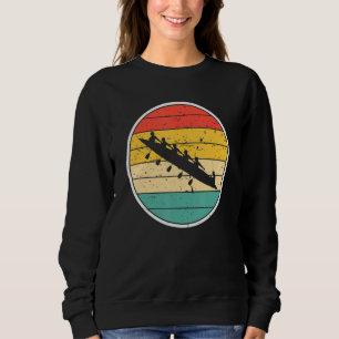 Retro Rowing Crew Boat Sunset Retro Vintage Colour Sweatshirt