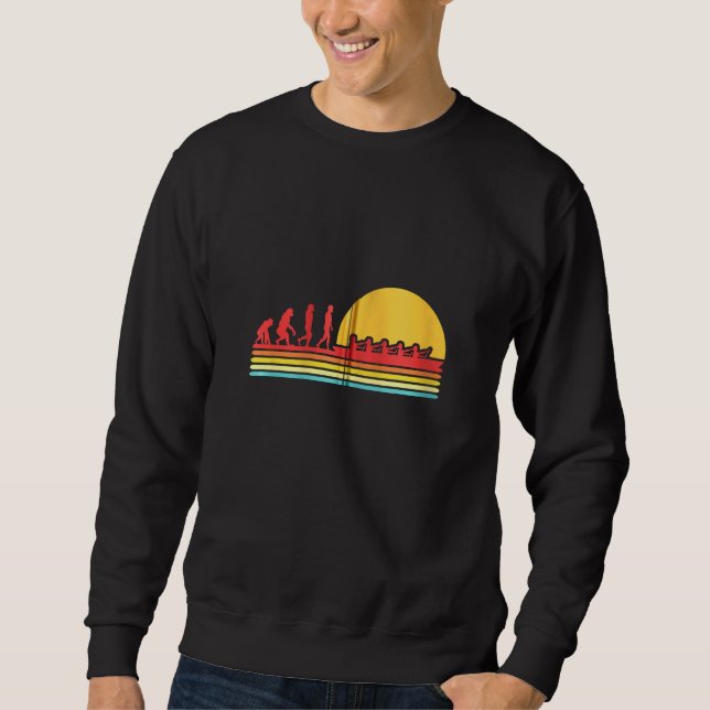 Retro Rowing Evolution Rowboat Paddling Canoeing K Sweatshirt (Front)