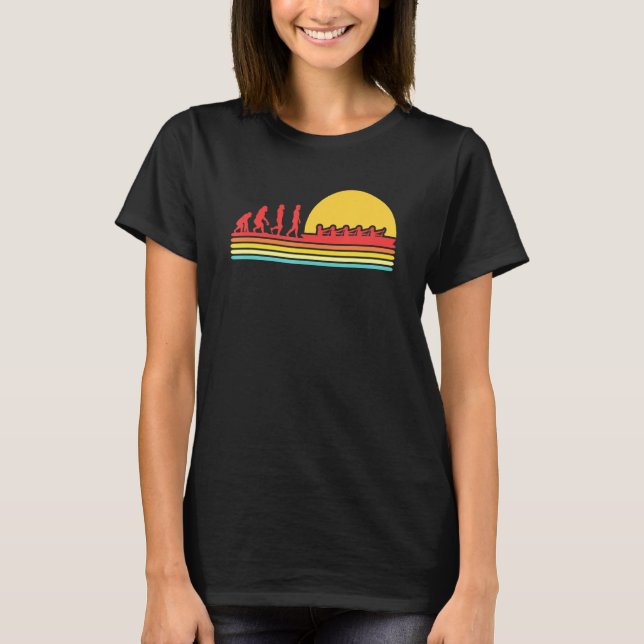 Retro Rowing Evolution Rowboat Paddling Canoeing K T-Shirt (Front)