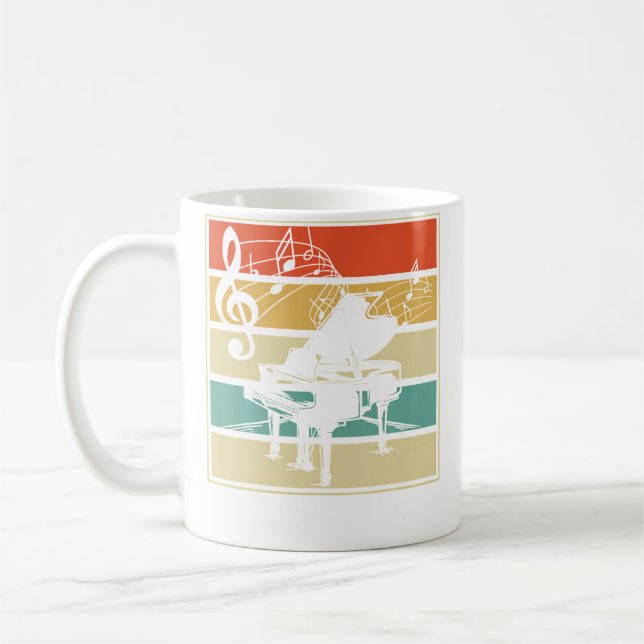 Retro Royal Piano Player Classical Music Treble Cl Coffee Mug (Left)