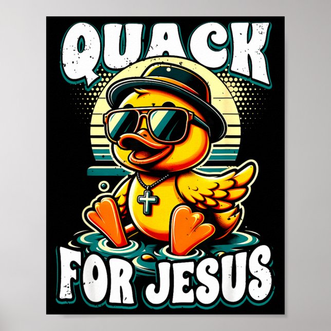 Retro Rubber Duck Christian Rubber Ducky Quacks Fo Poster (Front)