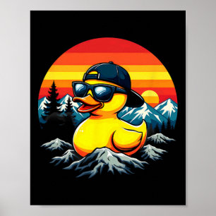 Retro Rubber Duck Sungles Mountaineering Camping  Poster