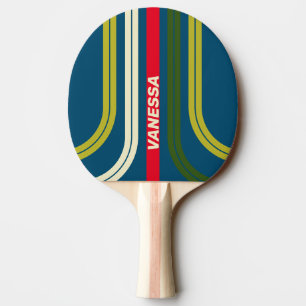 Retro Rugby Across Ark Striping with Name Ping Pong Paddle