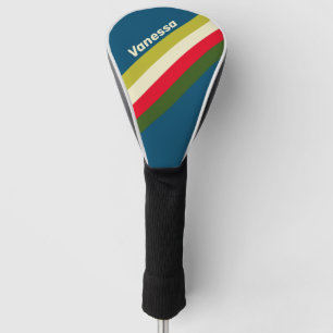 Retro Rugby Striped with Name Golf Head Cover