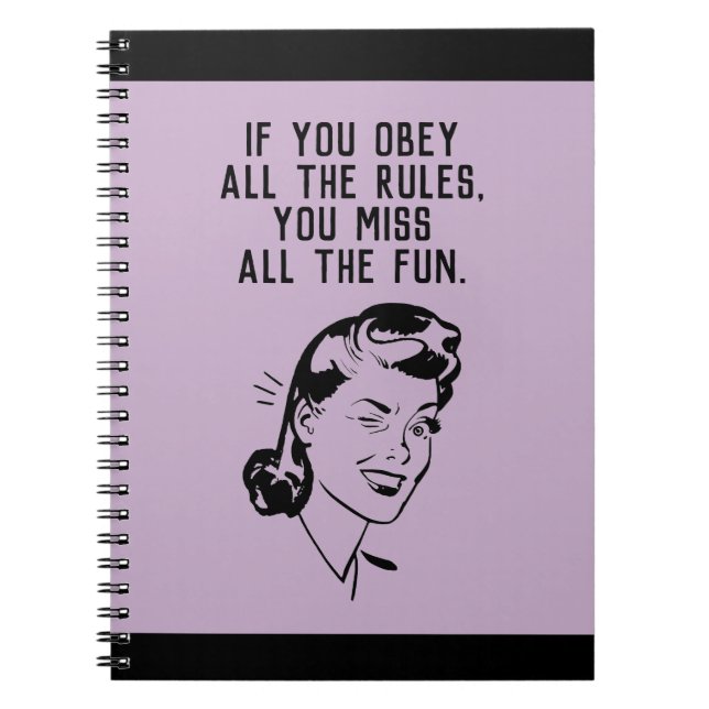 Retro Rule Breaker Spiral Photo Notebook (Front)