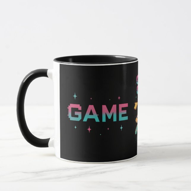 Retro Runner "Game Over" Pixel Art Design Mug (Left)