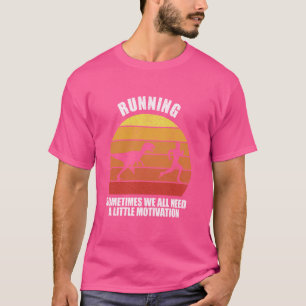 Retro Running T-Rex Shirt Funny Dinosaur Running M