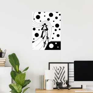 Retro Runway Model, Vintage Art Deco Fashion Poster