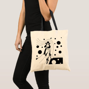 Retro Runway Model, Vintage Art Deco Fashion Tote Bag