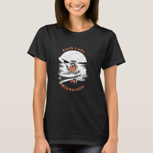 Retro Rush Lake Minnesota Cute Kayaking Racoon T-Shirt