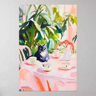 Retro Russian Blue Poster, Russian Blue Oil Poster