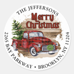 Retro Rustic Christmas Return Address Label