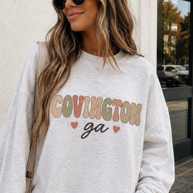 Retro Rustic Covington Georgia Sweatshirt (Creator Uploaded)