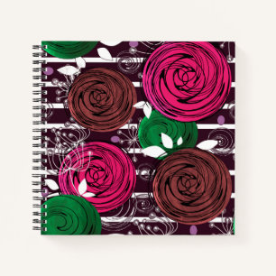 Retro, rustic, folk notebook