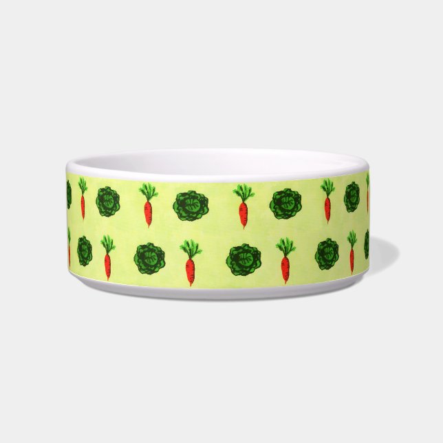 Retro Rustic Greenery Vegetable Garden Watercolor Bowl (Front)