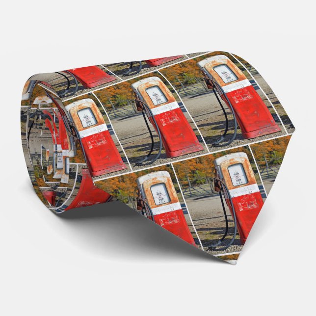 Retro Rusty Gas Pump  Tie (Rolled)