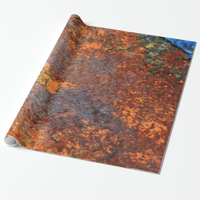 Retro Rusty Grunge Texture Pattern Wrapping Paper (Unrolled)