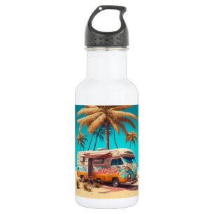 Retro RV and Palm Trees 532 Ml Water Bottle