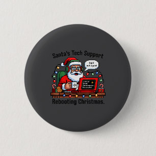 Retro s Santa Support Rebooting Tech 6 Cm Round Badge
