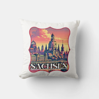 Retro Sachsen Skyline  Cushion