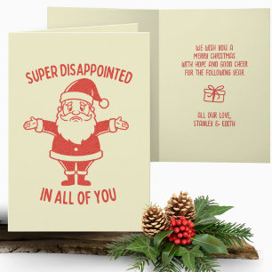 Retro Sad Santa Disappointed Funny Christmas Card