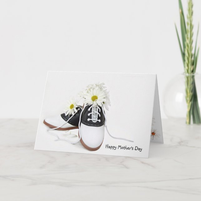 retro saddle shoes with white daisy Mother's day Card (Front)