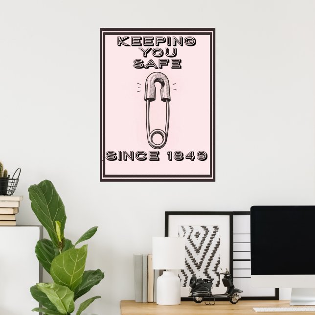 RETRO SAFETY PIN  POSTER (Home Office)
