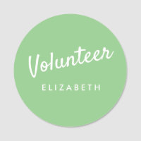 Retro Sage Green Volunteer Magnetic