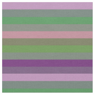 Retro Sage & Lilac Muted Rainbow Stripe Pattern Fabric