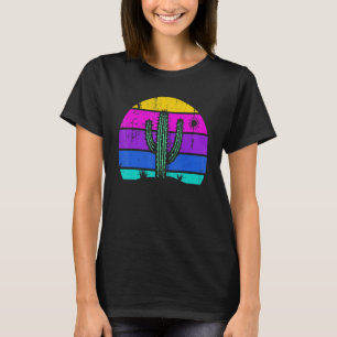 Retro Saguaro Cactus Cactus Sunset Opuntia Cactace T-Shirt