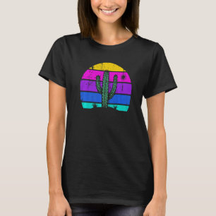 Retro Saguaro Cactus Cactus Sunset Opuntia Cactace T-Shirt