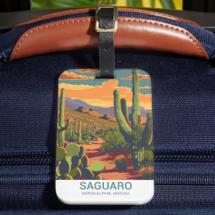 Retro Saguaro Scenic View Luggage Tag