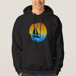 Retro Sailboat Sailing Boat Owner Captain Sailing Hoodie