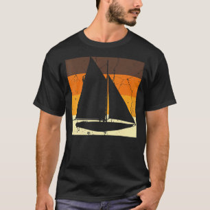 Retro Sailboat Skipper Ship Catamaran Yacht Sail S T-Shirt