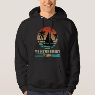 Retro Sailing - Sailboat Distressed Retirement Pla Hoodie