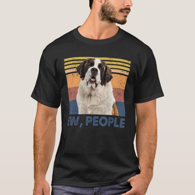 Retro Saint Bernard Ew People  Saint Bernard Loves T-Shirt (Front)