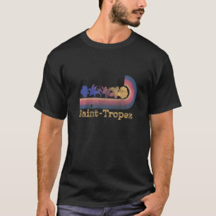 Retro Saint Tropez Tropical Flowers 80's Style Sur T-Shirt