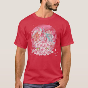 Retro Sakura Taisho Sanke Koi Fish Cherry Blossom T-Shirt