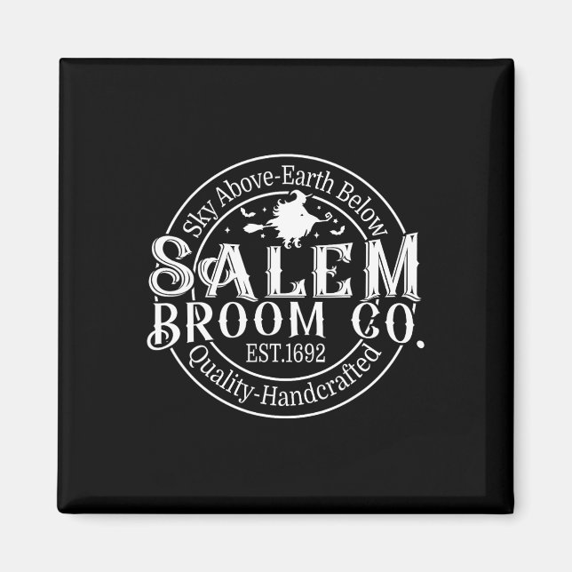 Retro Salem Broom Company Est 1692 Massachusetts H Magnet (Front)
