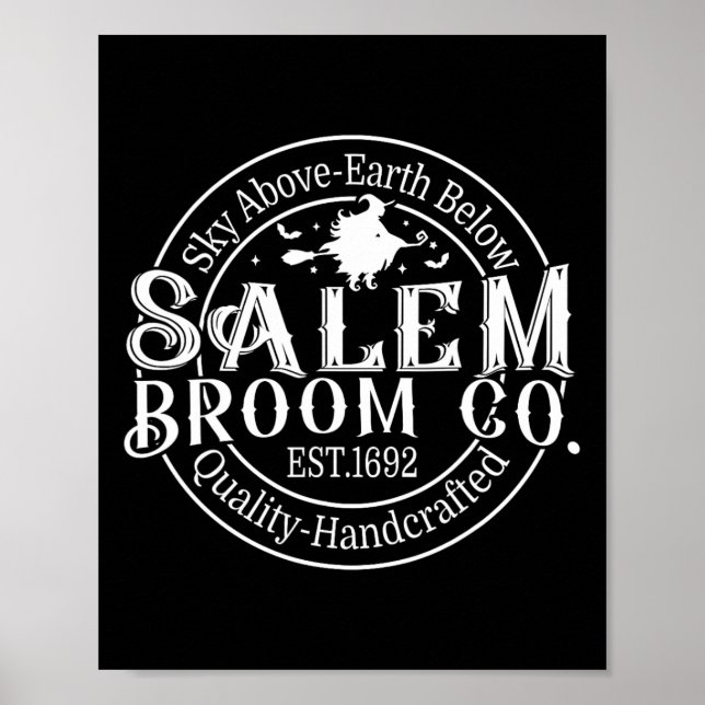 Retro Salem Broom Company Est 1692 Massachusetts H Poster (Front)