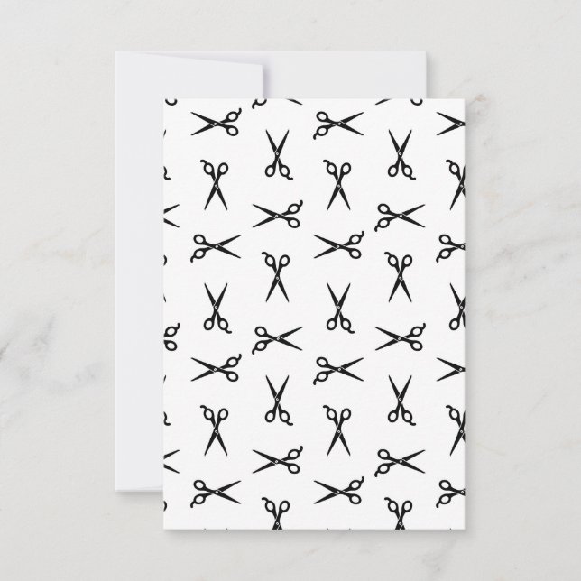 Retro Salon Hair Scissors Barbershop Barber Art Thank You Card (Front)