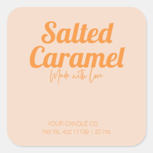 retro Salted Caramel square candle sticker