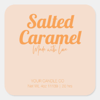 retro Salted Caramel square candle sticker