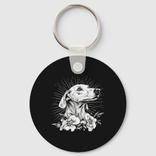Retro Saluki Dog Lover Tattoo Style _1  Key Ring