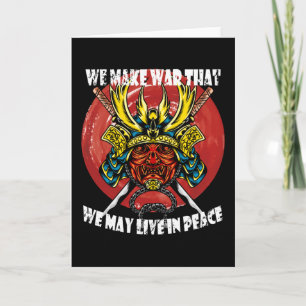 Retro Samurai Helmet - Samurai Quote About Peace Card