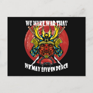 Retro Samurai Helmet - Samurai Quote About Peace Postcard