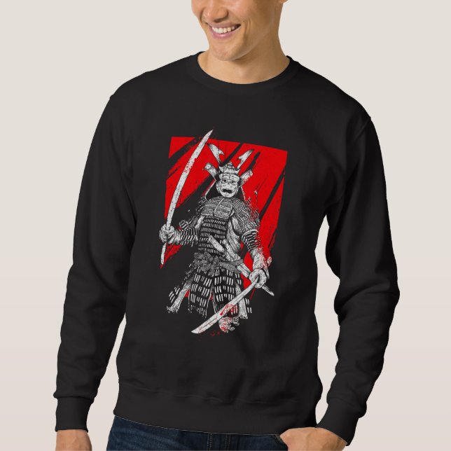Retro Samurai Warrior Sword Japanese Ninja Sweatshirt (Front)