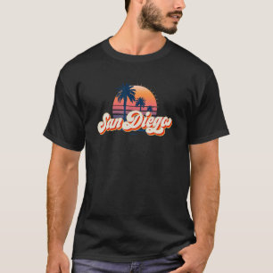 Retro San Diego 70s California Sunset Palm Trees T-Shirt